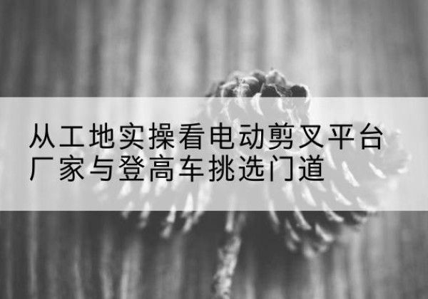 平南电动剪叉升降平台厂家-从工地实操看电动剪叉平台厂家与登高车挑选门道