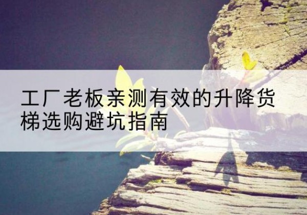 平南升降货梯怎么选-工厂老板亲测有效的升降货梯选购避坑指南